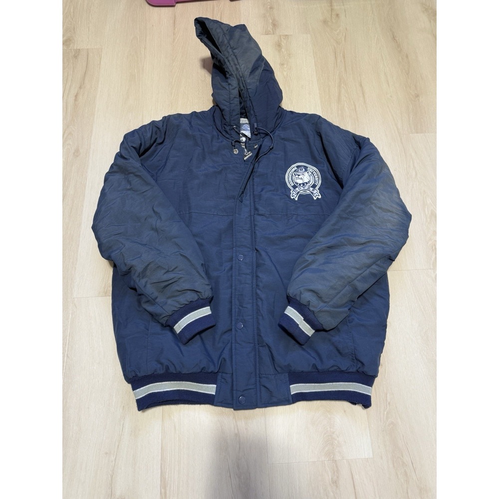 Vintage Georgetown Hoyas NCAA Full Zip Blue Parka Starter Jacket Men's XL